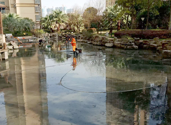 博兴景观池淤泥清理